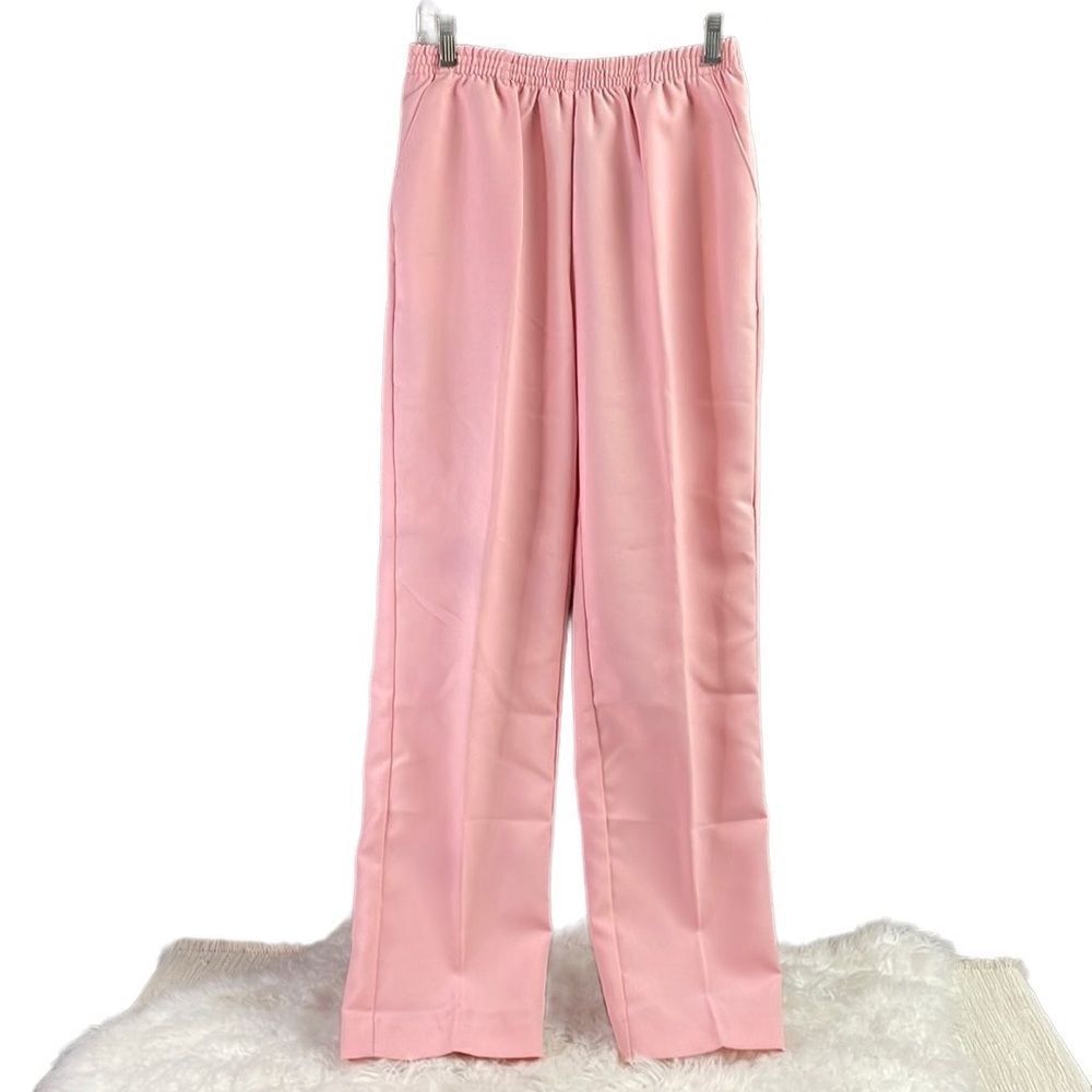 SARA MORGAN Ladies Pink Elastic Waist Polyester Straight Leg Dress Pants 10A